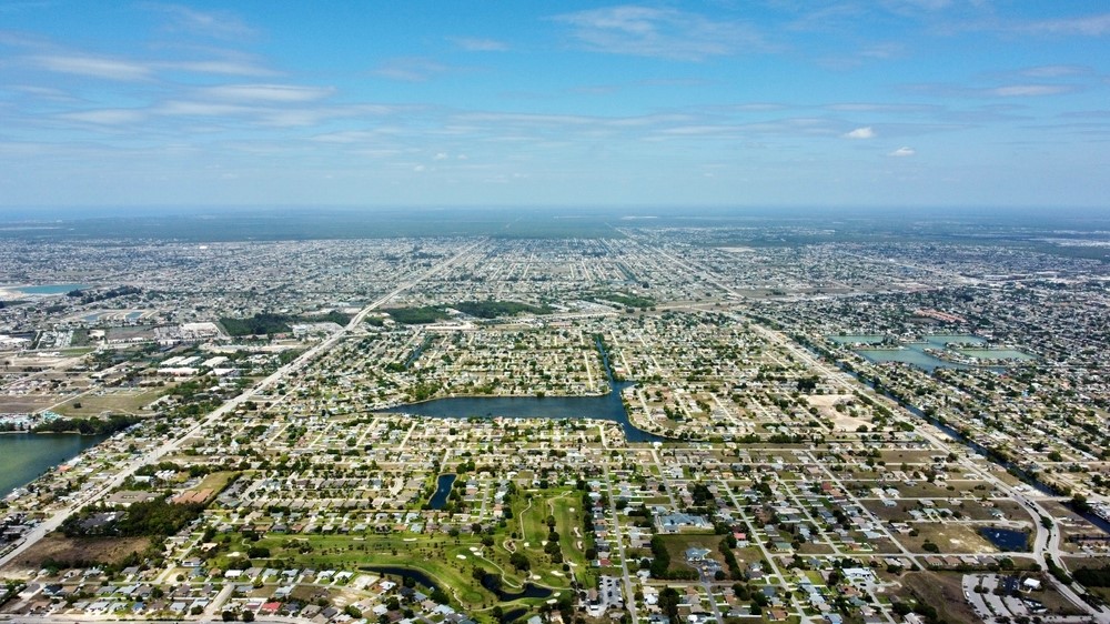 Aerial view of Cape Coral, FL